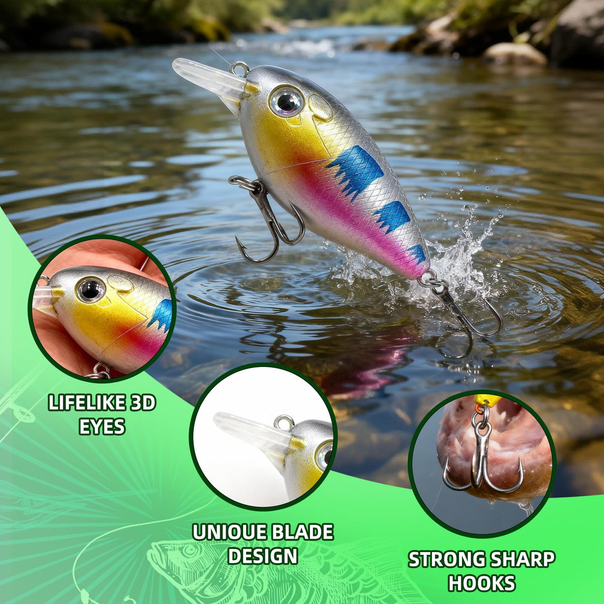 Advent Calendar Fishing Lure Set - 24 Days Countdown with Unique Lures for Freshwater & Saltwater