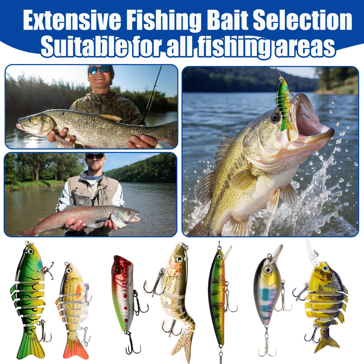Advent Calendar Fishing Lure Set - 24 Days Countdown with Unique Lures for Freshwater & Saltwater