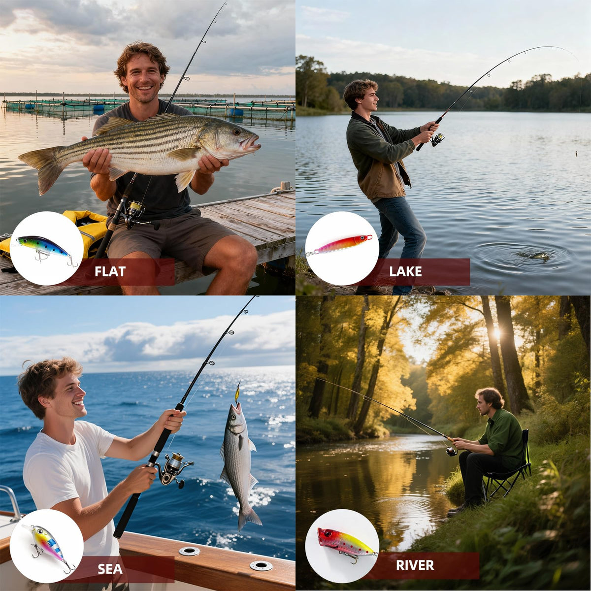 Advent Calendar Fishing Lure Set - 24 Days Countdown with Unique Lures for Freshwater & Saltwater
