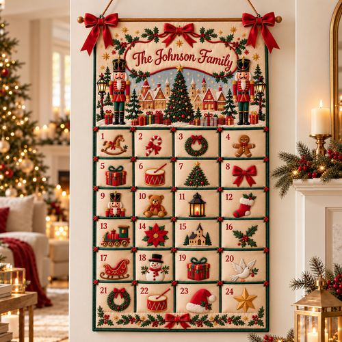 Personalized Nutcracker Advent Calendar – Christmas Village Wall Decor