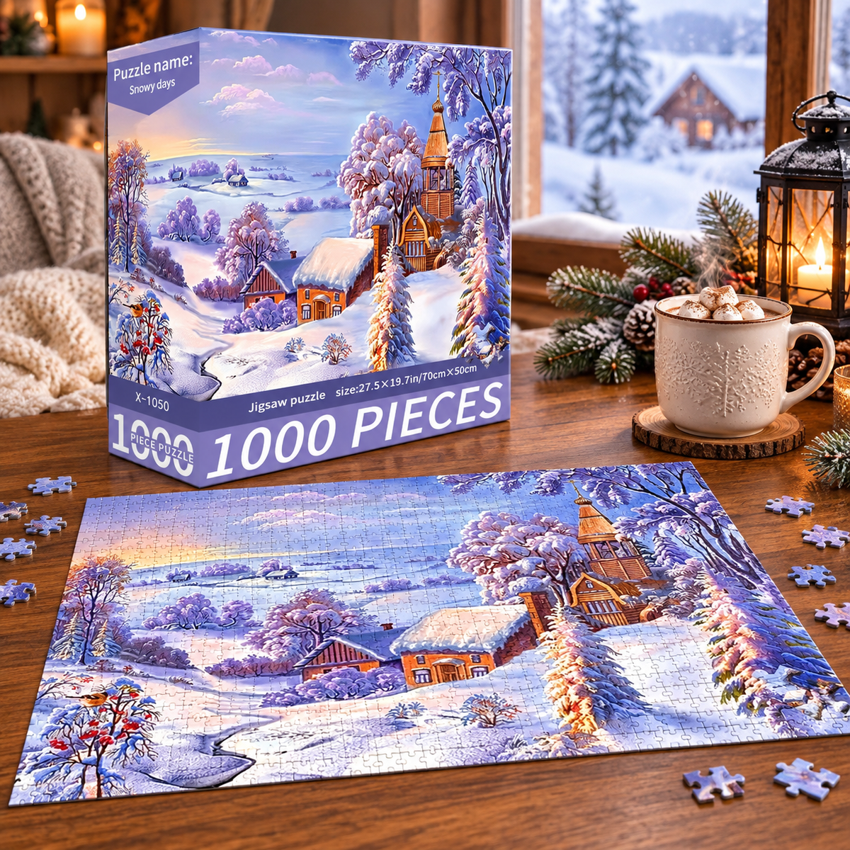 1000-Piece Jigsaw Puzzle – 24 Days of Beautiful Art & Scenic Views