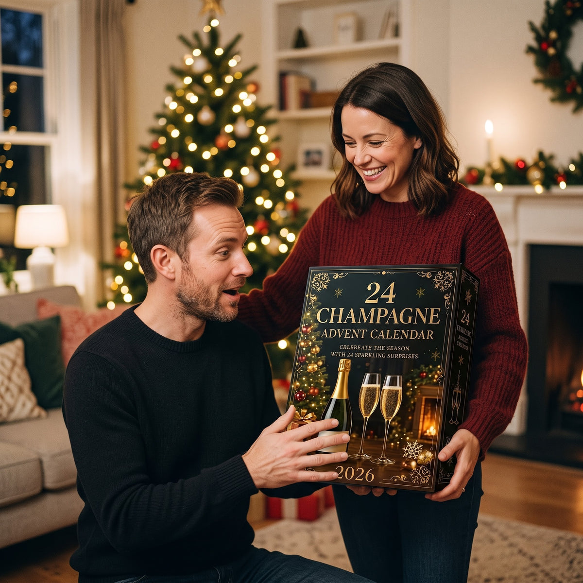 2026 Champagne Advent Calendar – 24 Champagne Bottle Ornaments