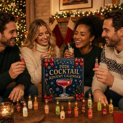 Cocktail Advent Calendar 2026 – 24 Mini Bottle Christmas Ornaments