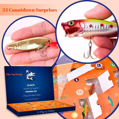 Fishing Advent Calendar 2026 Lure - 24 Days Xmas Gift Adult Men Teen Boys