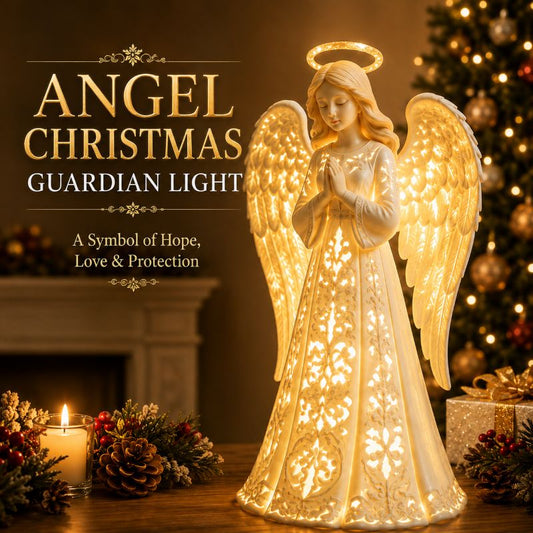 Illuminated Christmas Angel Statue – Glowing Guardian LED Light