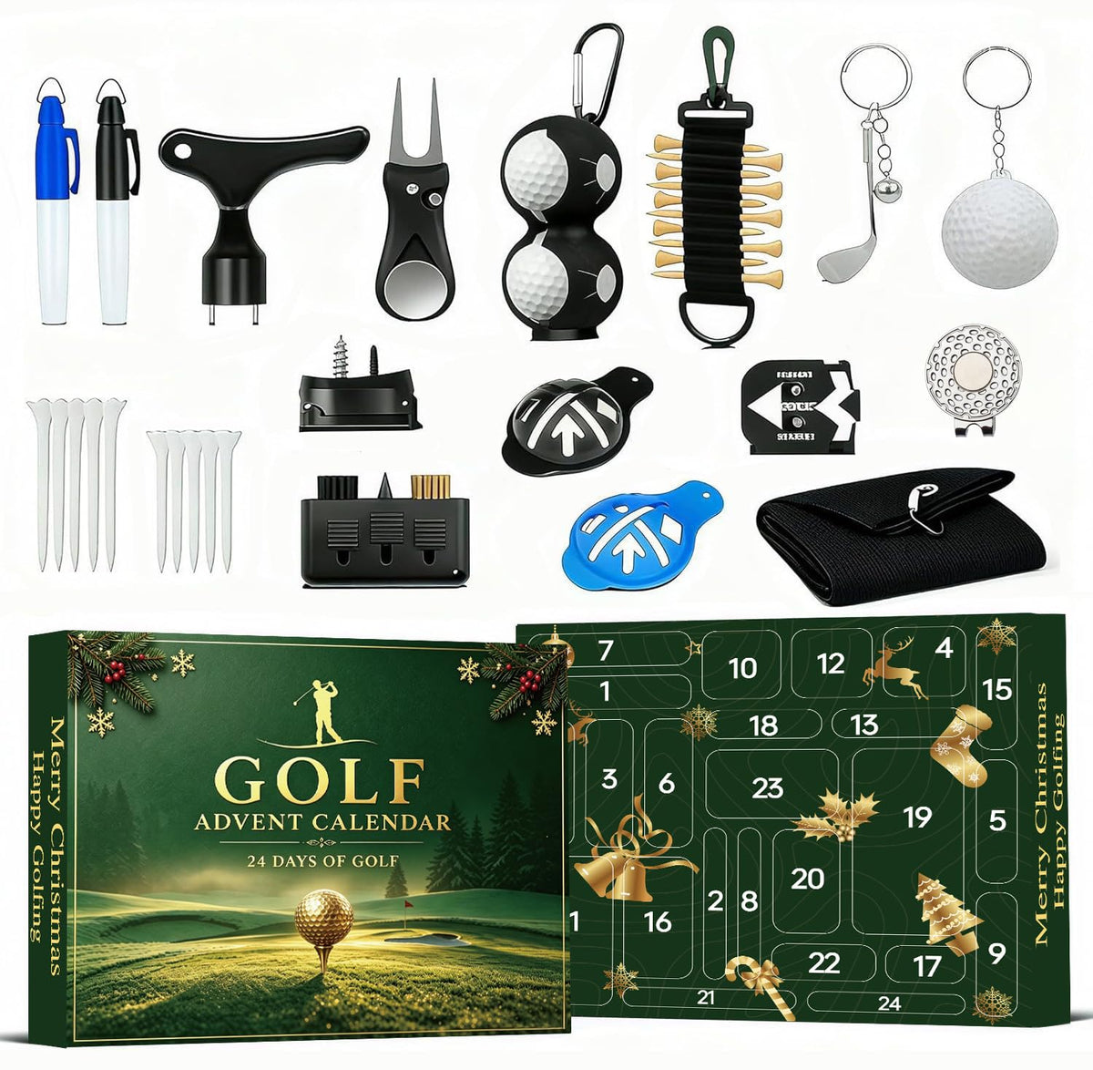 Golf Advent Calendar 2026, 24 Day Golf Accessories Christmas Countdown