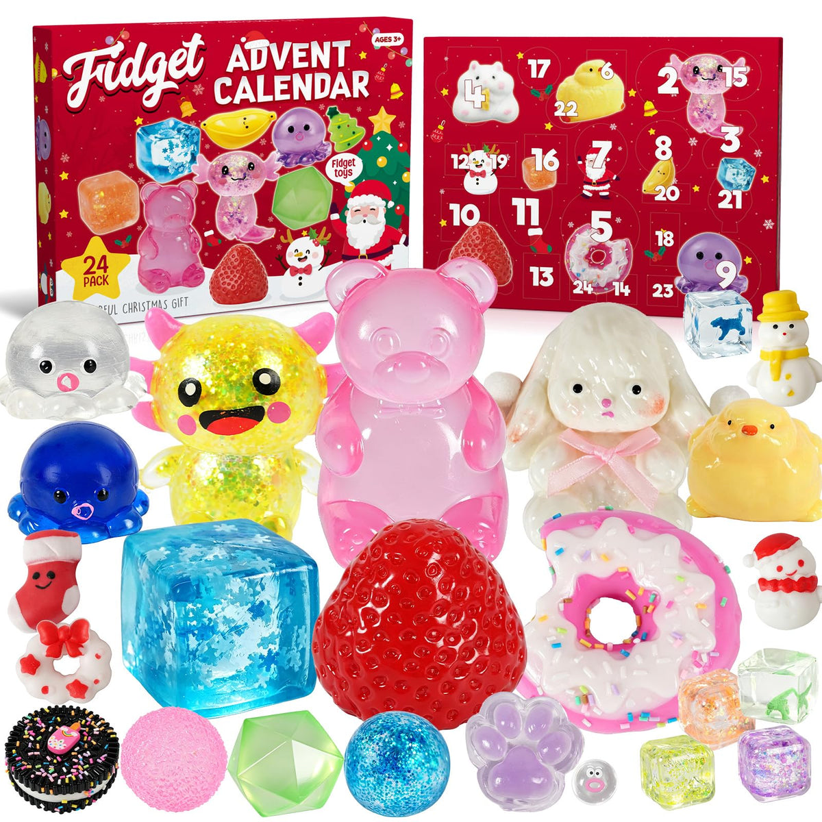 Advent Calendar 2026, 24-Day Countdown Calendar with Cute Squishy Toys