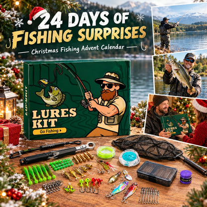 Free Shipping🎣 Christmas Fishing Advent Calendar – 24-Day Fishing Bait Countdown Gift