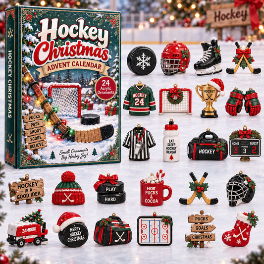 2026 Hockey Christmas Advent Calendar – 24 Festive Hockey Ornaments