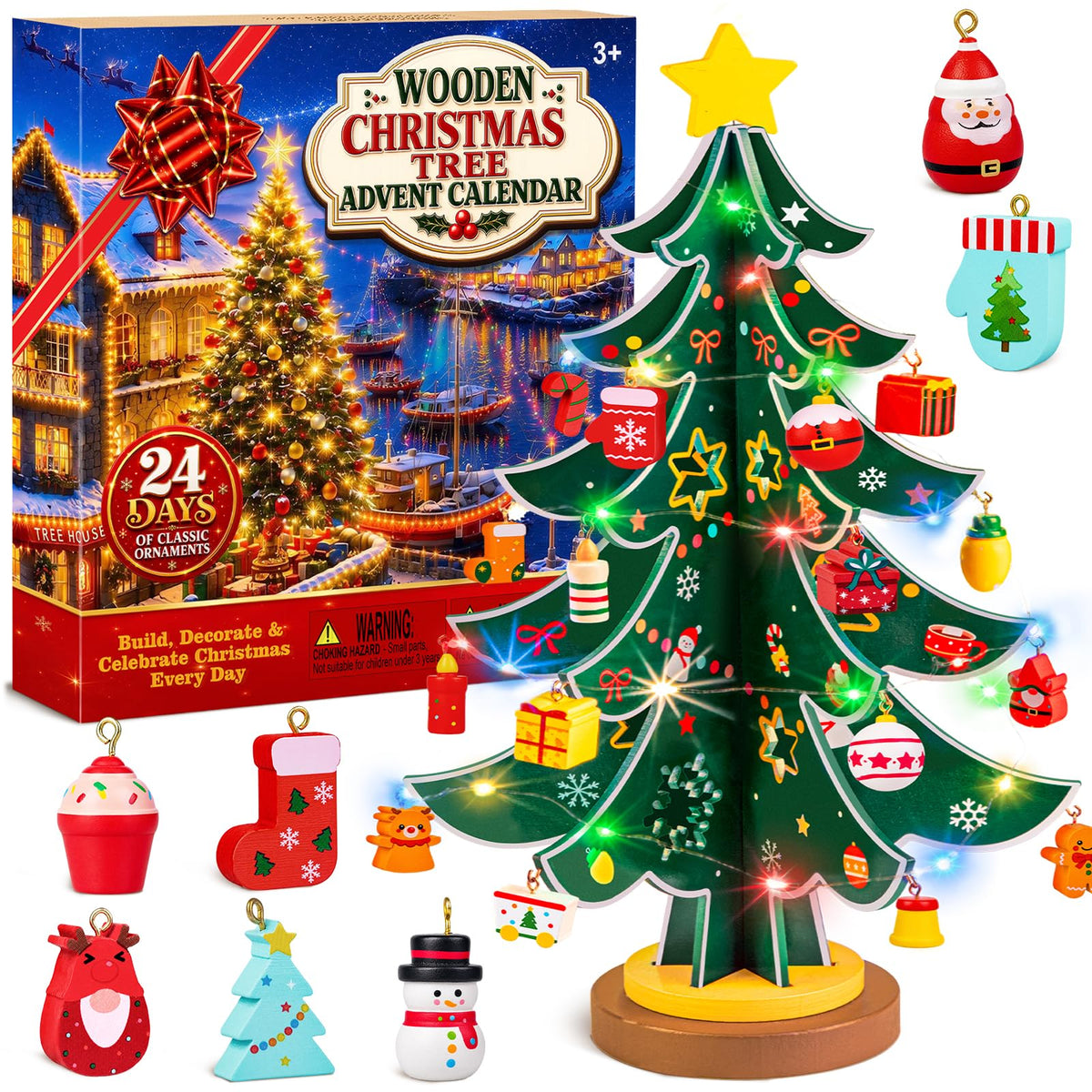 Christmas Tree Advent Calendar 2026 for Kids Adults, 24 Day Countdown Gift