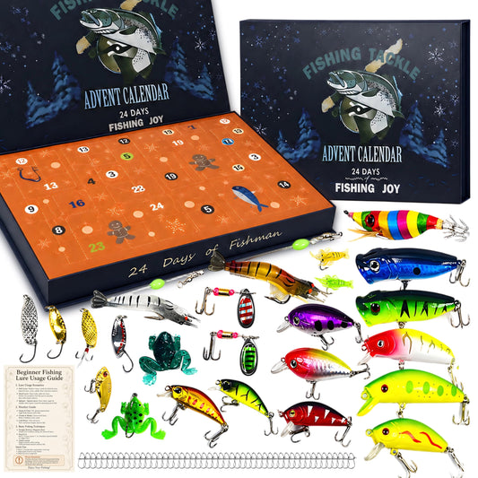 Fishing Lure Advent Calendar, 24 Day Tackle Box Christmas Countdown
