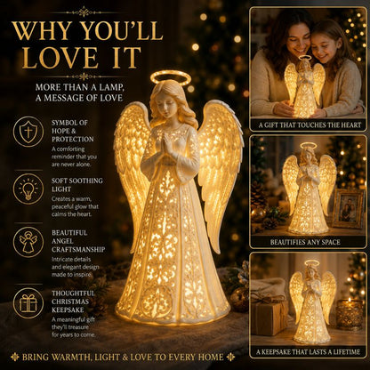 Illuminated Christmas Angel Statue – Glowing Guardian LED Light