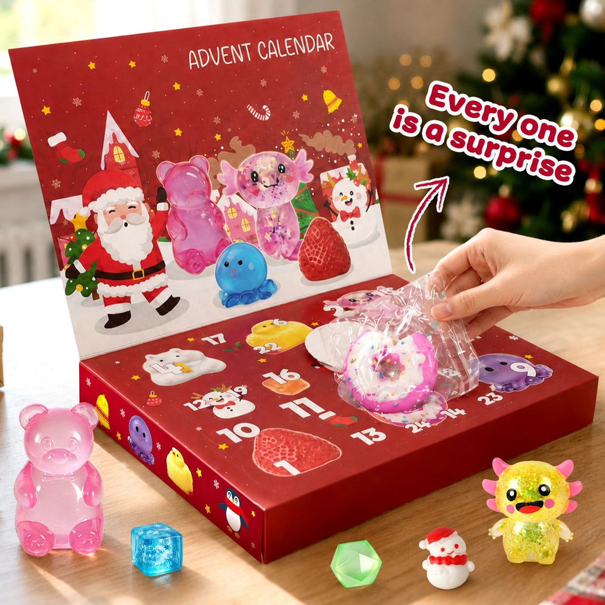 Advent Calendar 2026, 24-Day Countdown Calendar with Cute Squishy Toys