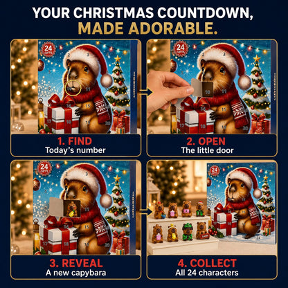 Capybara Advent Calendar 2026, 24 Day Christmas Countdown with Mini Capybara Figures