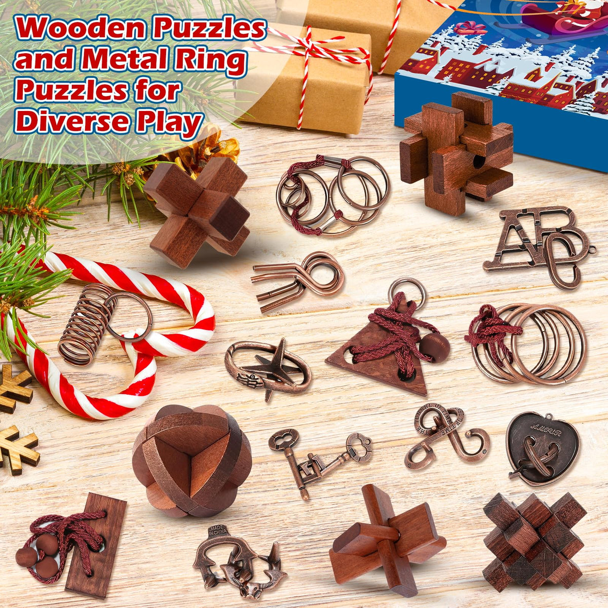 Advent Calendar 2026 Brain Teaser - 24 Days Christmas Countdown for Kids