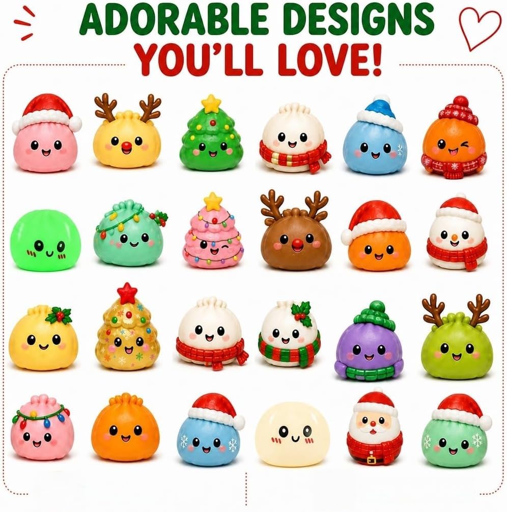 Christmas Squishies Advent Calendar 2026 Xmas Countdown Calendar for Adults