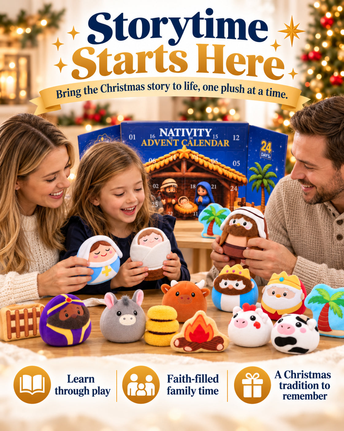 Nativity Plush Advent Calendar – 24 Days of Christmas Wonder