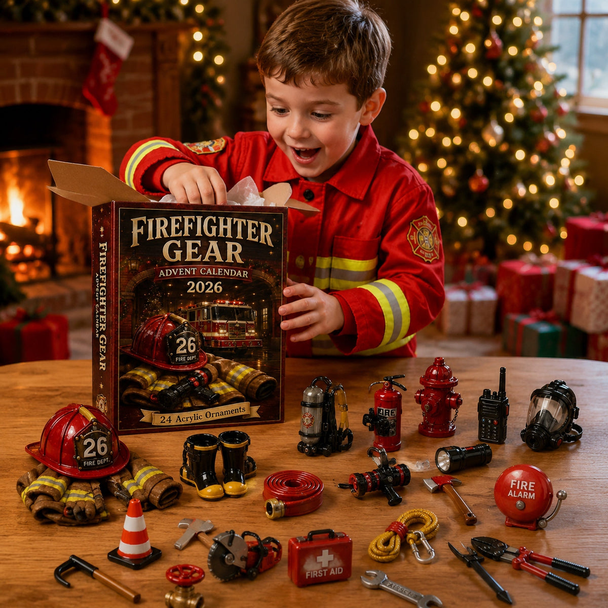 2026 Firefighter Gear Advent Calendar – 24 Rescue-Themed Ornaments