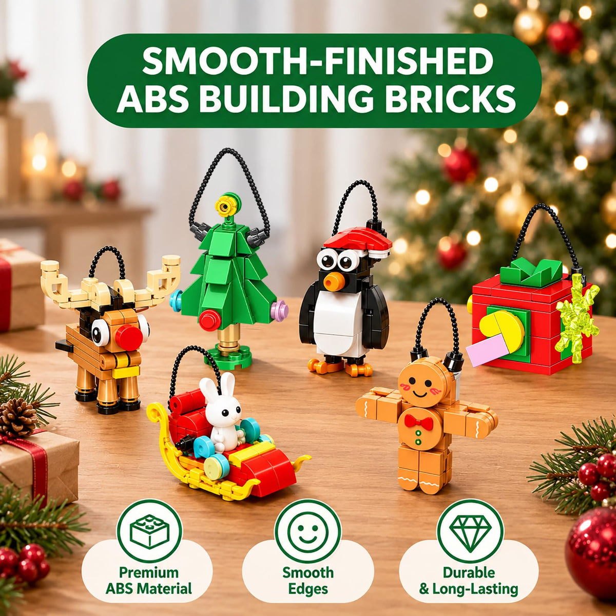 Christmas Building Block Advent Calendar 2026, 24 Days Mini Brick Ornament Set