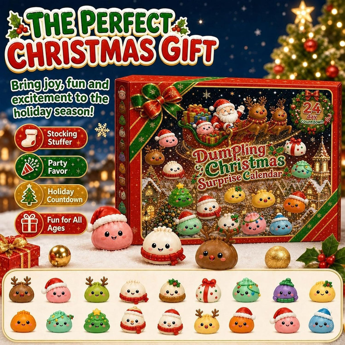 Christmas Squishies Advent Calendar 2026 Xmas Countdown Calendar for Adults