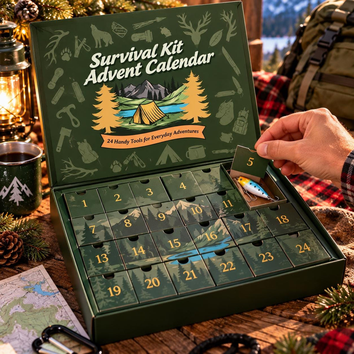 Camping Survival Advent Calendar, 24 Outdoor Tools & Gadgets