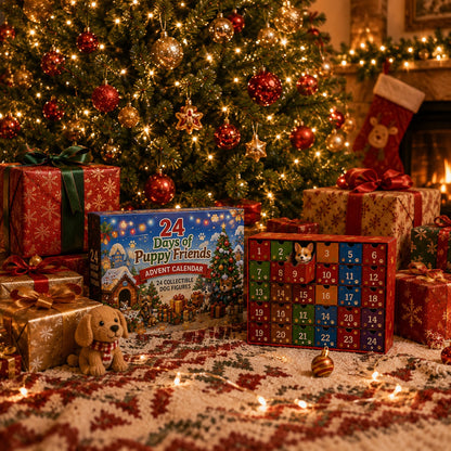 Dog Advent Calendar 2026, 24 Day Christmas Countdown with Mini Puppy Figures