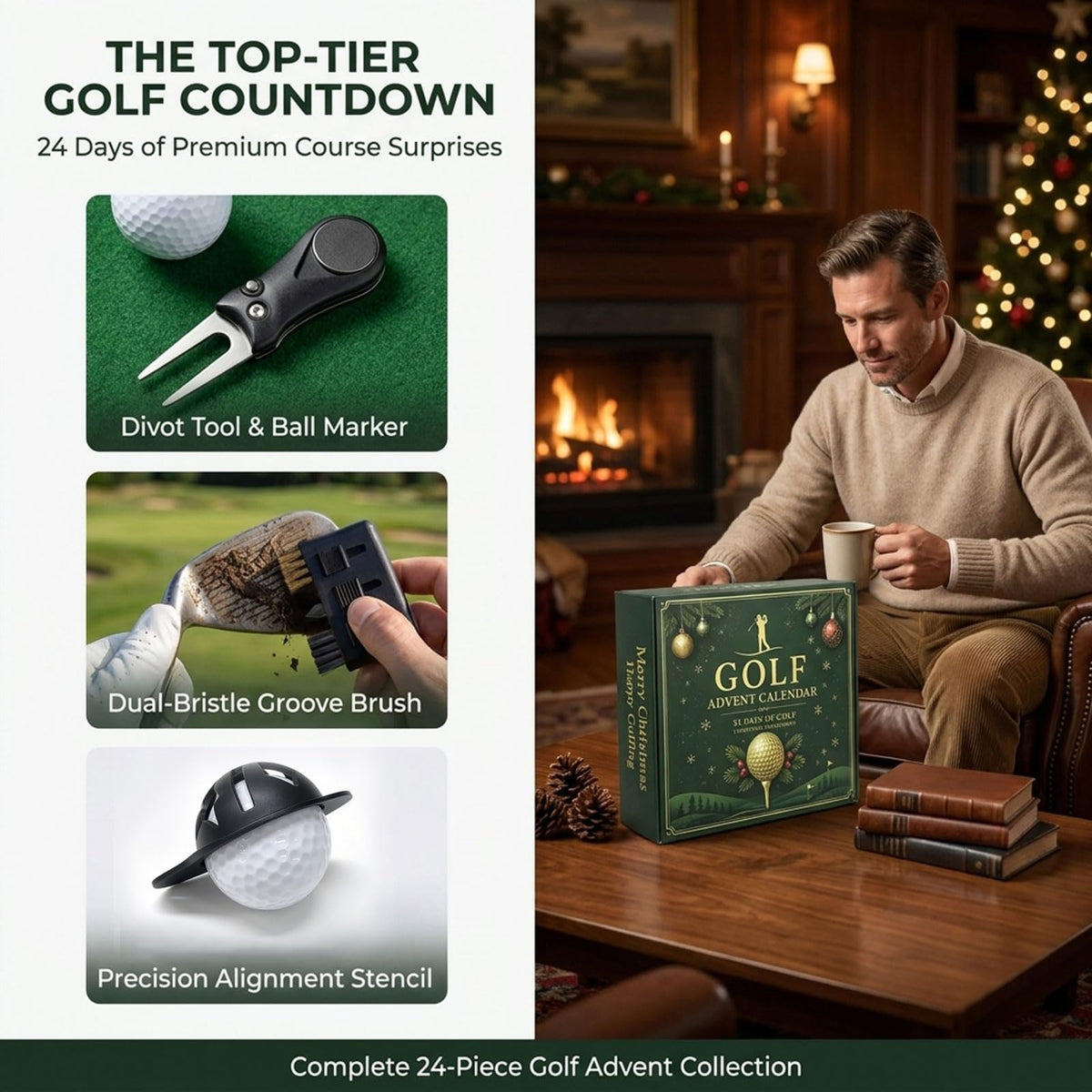 Golf Advent Calendar 2026, 24 Day Golf Accessories Christmas Countdown