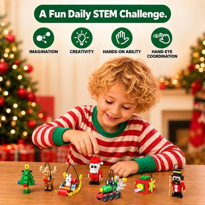 Christmas Building Block Advent Calendar 2026, 24 Days Mini Brick Ornament Set