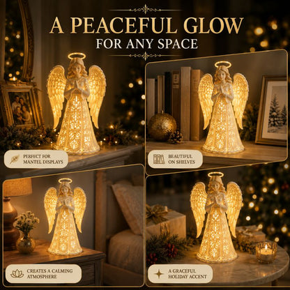 Illuminated Christmas Angel Statue – Glowing Guardian LED Light