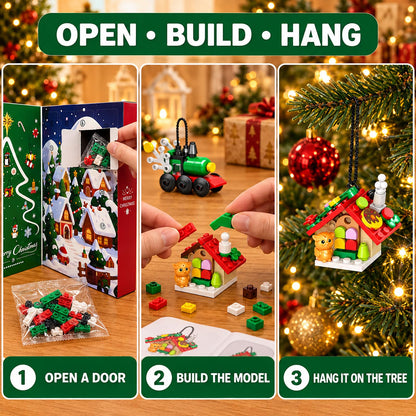 Christmas Building Block Advent Calendar 2026, 24 Days Mini Brick Ornament Set