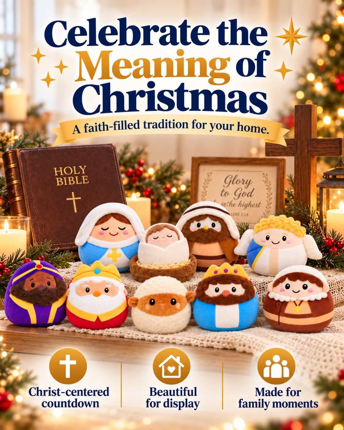 Nativity Plush Advent Calendar – 24 Days of Christmas Wonder
