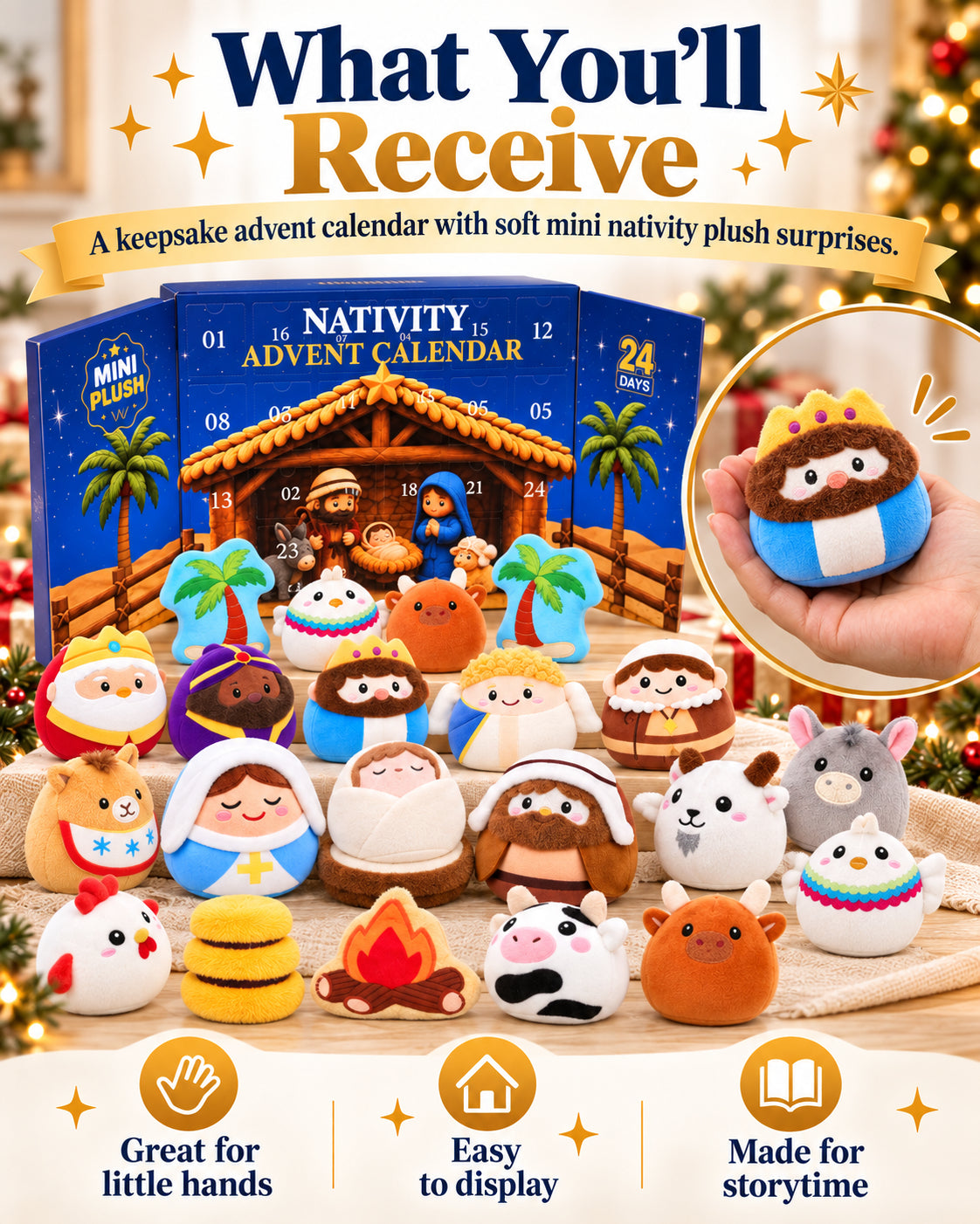 Nativity Plush Advent Calendar – 24 Days of Christmas Wonder