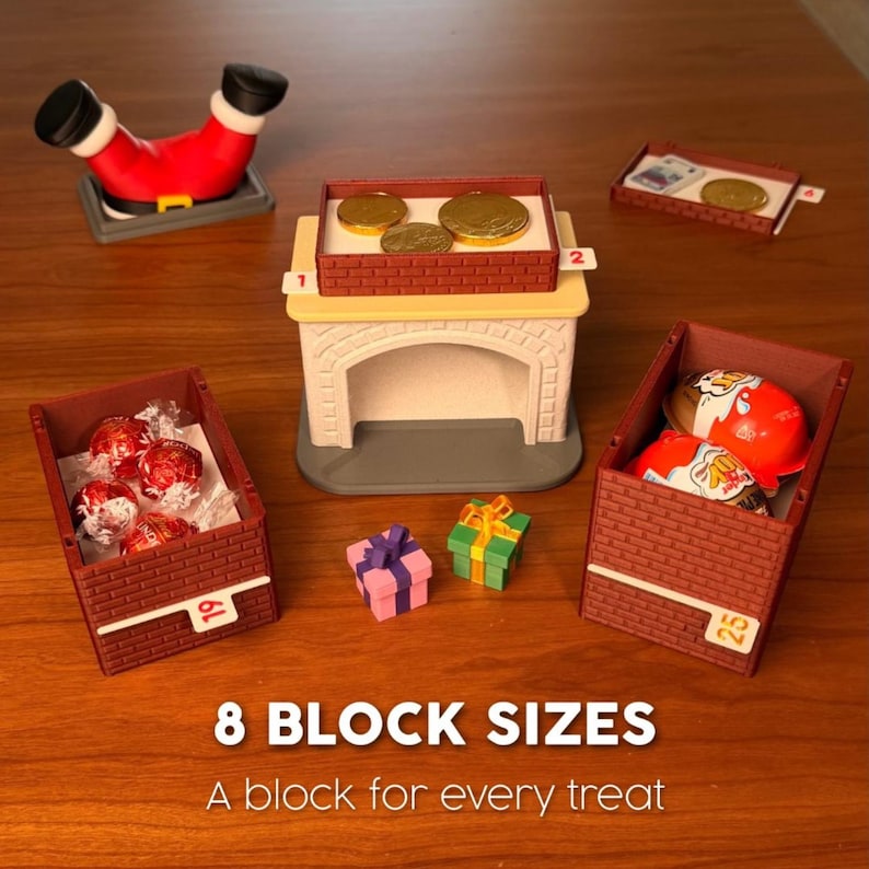 Red calendar modular compartments