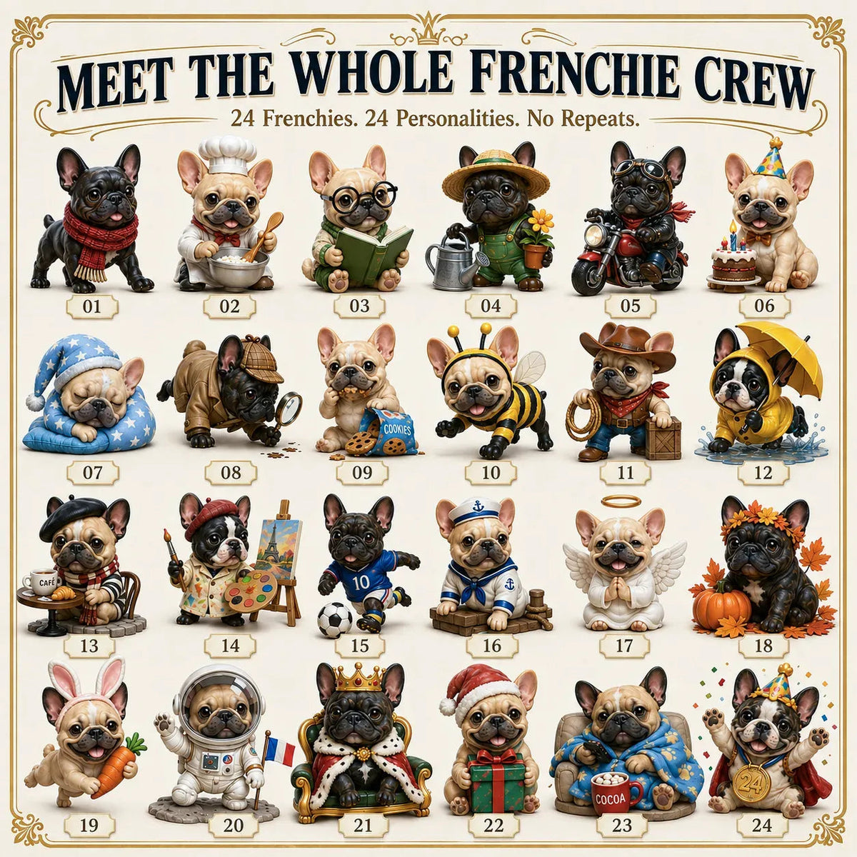 French Bulldog Advent Calendar 2026 - 24 Collectible Frenchie Characters - product view 1