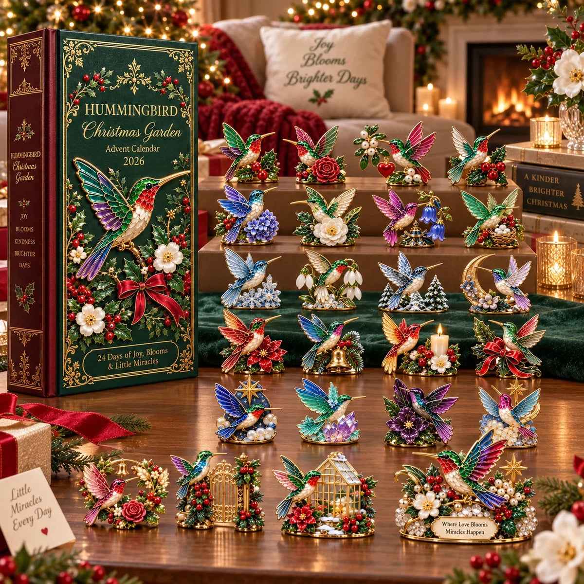 Hummingbird Christmas Garden Advent Calendar 2026 - 24 Decorative Miniatures - product view 5
