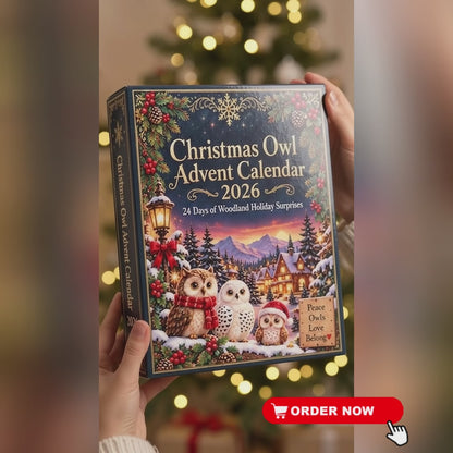 2026 Christmas Owl Advent Calendar – 24 Woodland Owl Ornaments
