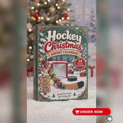 2026 Hockey Christmas Advent Calendar – 24 Festive Hockey Ornaments