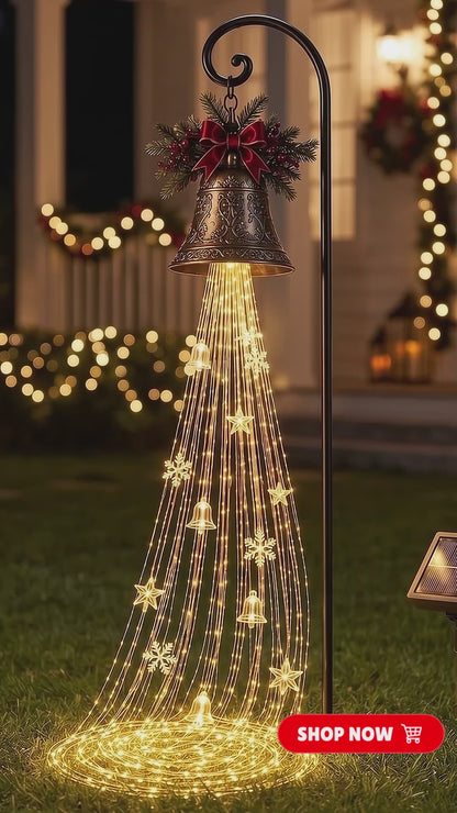 Christmas Bell Solar Cascade Light – Outdoor LED Yard Decoration