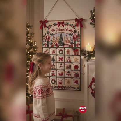 Personalized Nutcracker Advent Calendar – Christmas Village Wall Decor